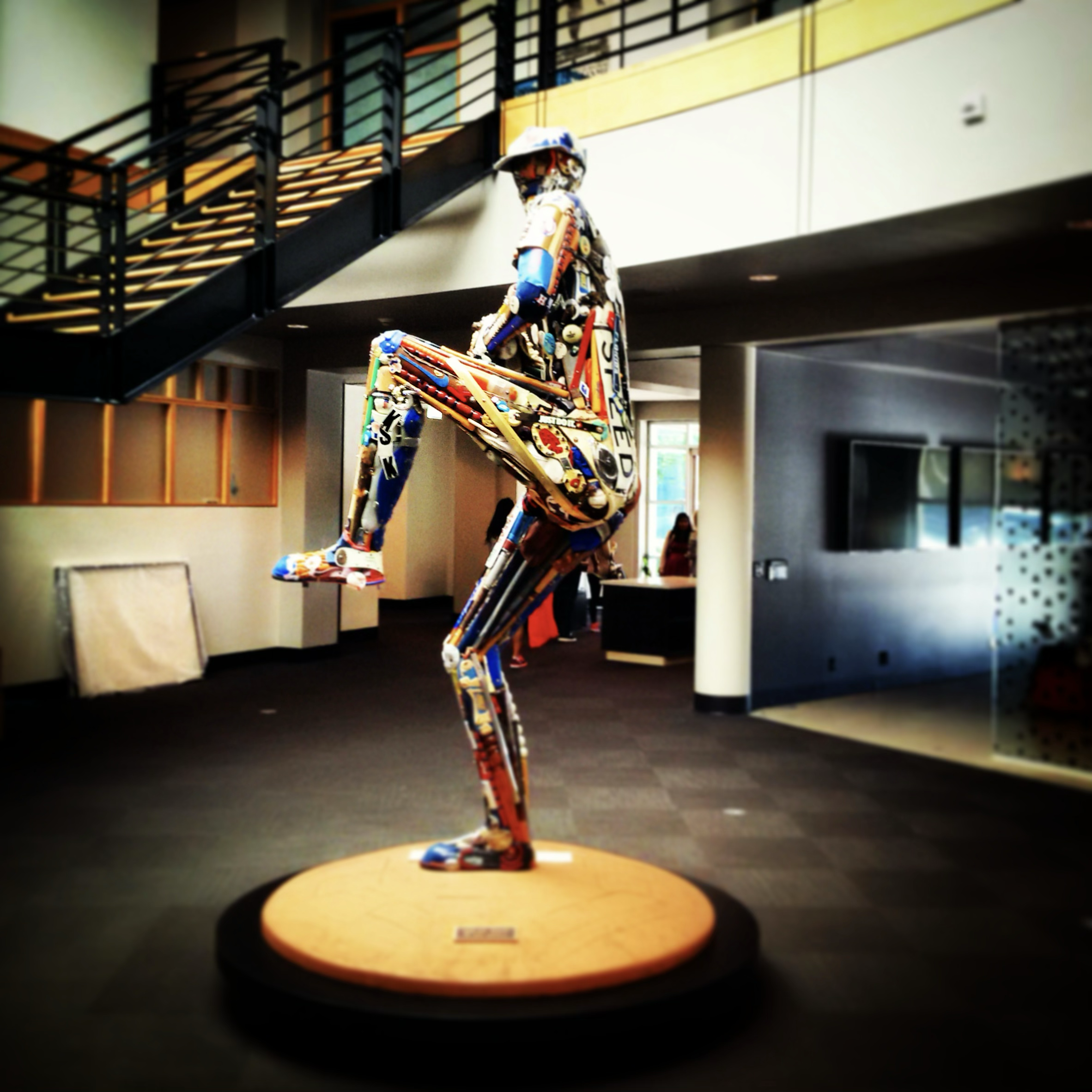 Sculpture made from sports equipment