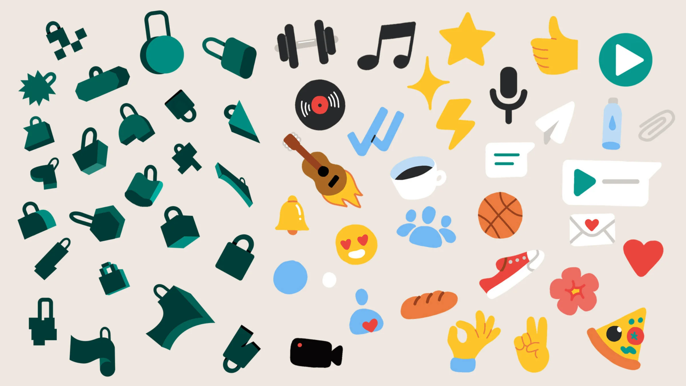 Green encryption symbols beside the campaign’s colourful stickers, emoji, and messaging icons.